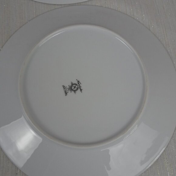 Noritake Blue Charm Flowers 4-Set Dinner Plates Platinum Trim - Picture 9 of 12